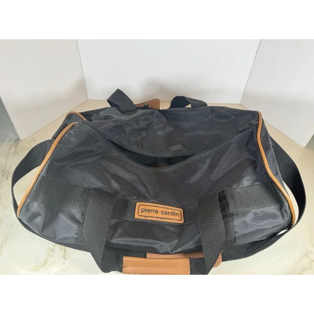 Vintage Pierre Cardin Vintage Duffel Bag Black Nylon Travel Gym Carry On